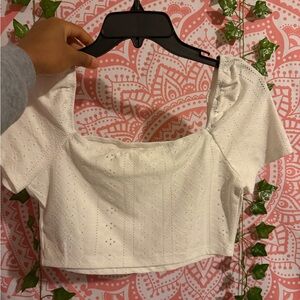 White Eyelet Women's Top
